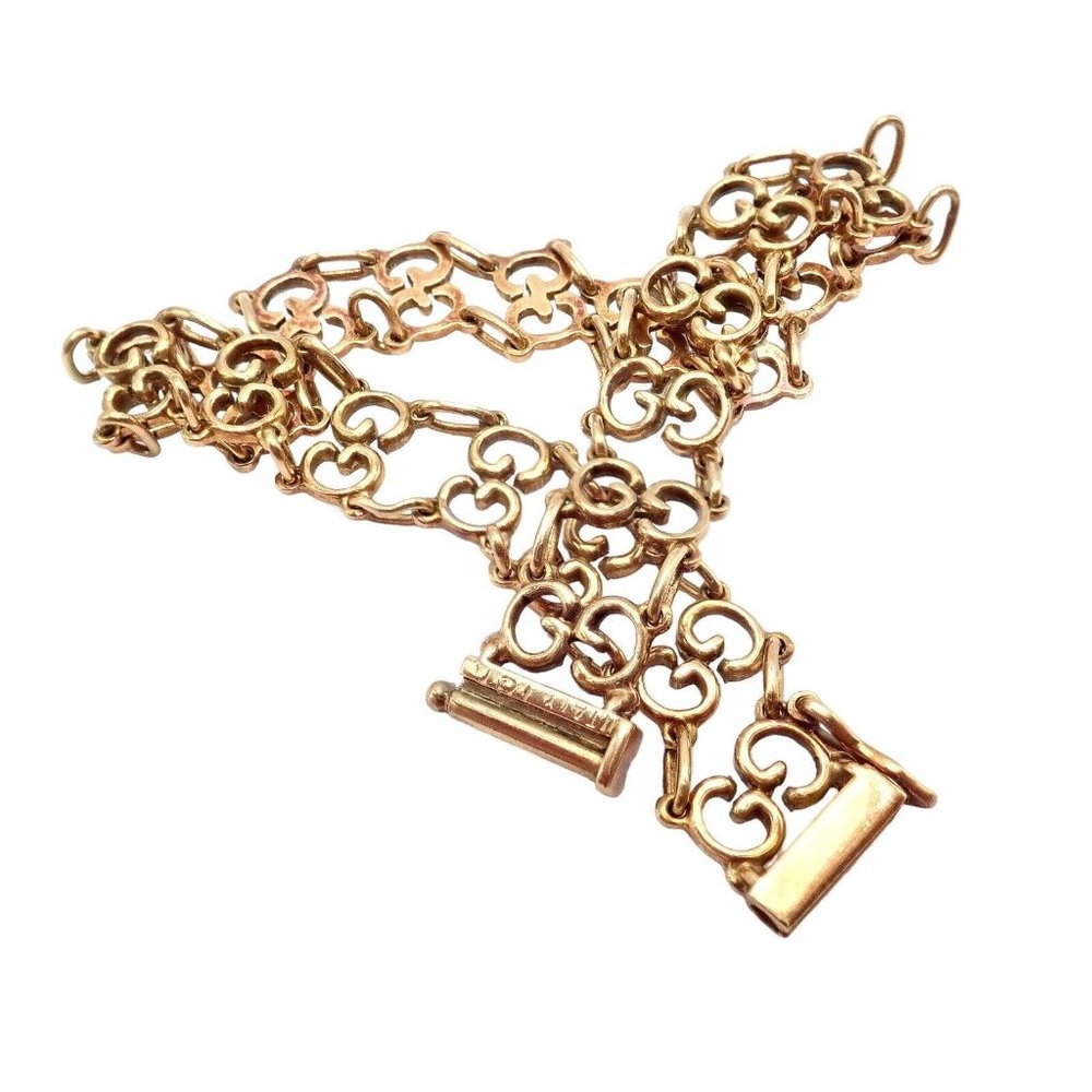 Vintage! Authentic Gucci 18k Yellow Gold Logo Bracelet - Picture 5 of 11